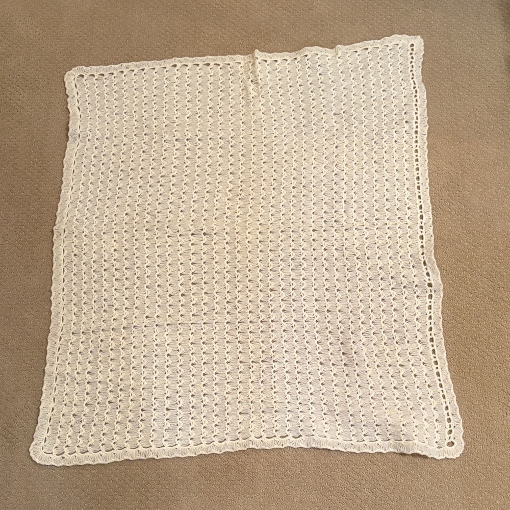Vintage Handmade Crochet Blanket Yellow